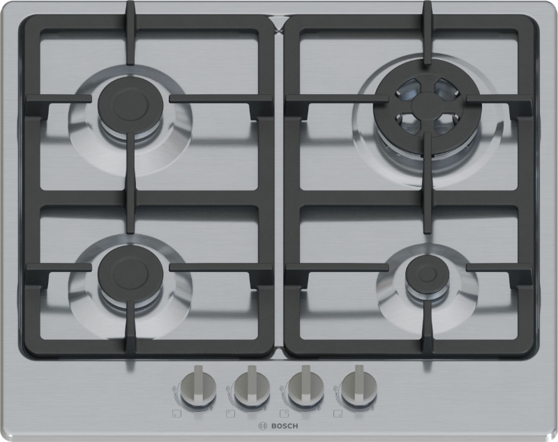 Снимка на Газов плот BOSCH Серия 4 PGH6B5K90, 60 cm, Неръждаема стомана