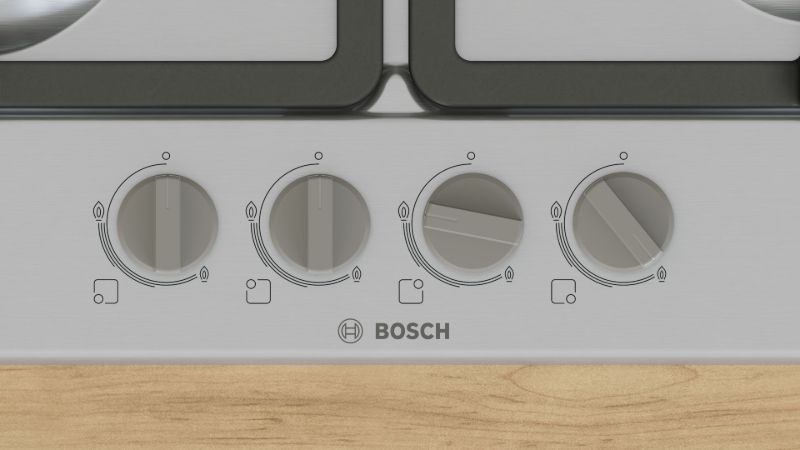 Снимка на Газов плот BOSCH Серия 4 PGH6B5K90, 60 cm, Неръждаема стомана