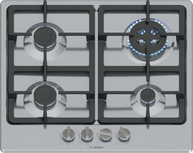 Снимка на Газов плот BOSCH Серия 4 PGH6B5K90, 60 cm, Неръждаема стомана
