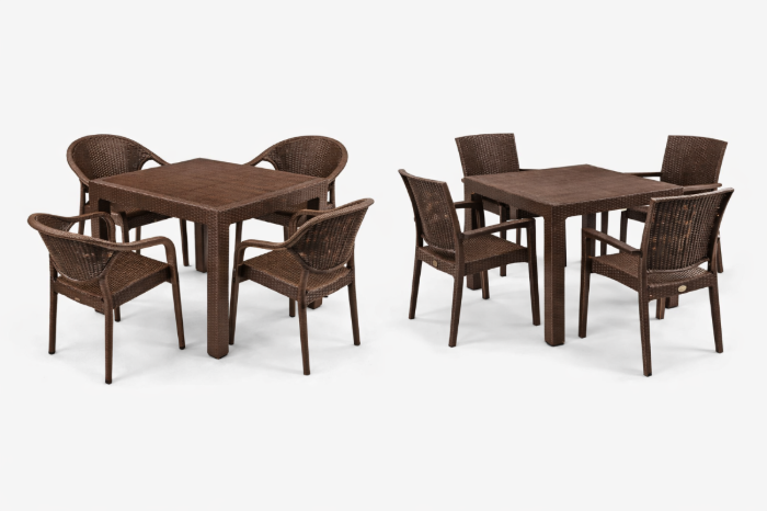 Picture of Маса “Rattan 90/90” – Кафяво