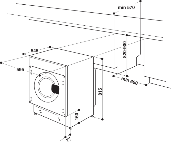 Picture of Пералня със сушилня за вграждане Whirlpool BI WDWG 751482 EU N