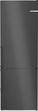 Снимка на Свободностоящ хладилник с долен фризер 203 x 70 cm Черна нръждаема стомана