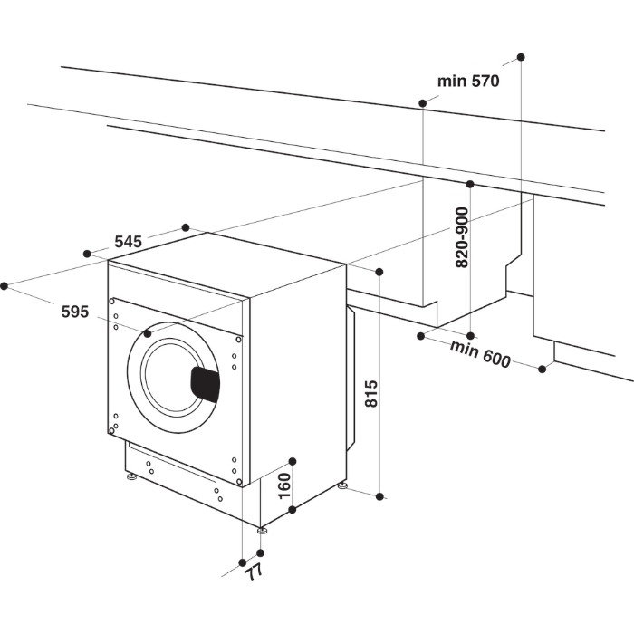 Снимка на Whirlpool BI WDWG 961485 EU Пералня със сушилня за вграждане