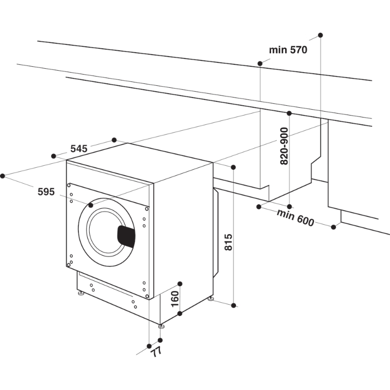 Снимка на Whirlpool BI WDWG 961485 EU Пералня със сушилня за вграждане